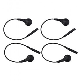 20 Pièces Fil Délectrode-type de Bouton Court Feuille de Cuivre Fil électrode Adaptateur de Fil de Plomb pour Machine TENS L