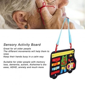 Couverture sensorielle perte de mémoire Fidget Toys, soulagement de lanxiété Puzzle forme de bus démence coussin sensoriel p