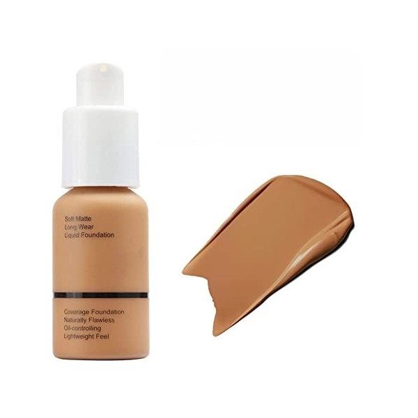 Fond de Teint Couvrant Imperfections Liquid Foundation Waterproof Longue durée Soft Matte 30ml 8 Couleur