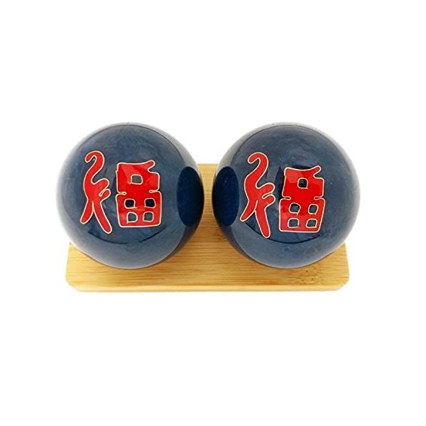 Top Chi Boules de baoding avec support en bambou