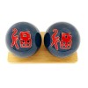 Top Chi Boules de baoding avec support en bambou