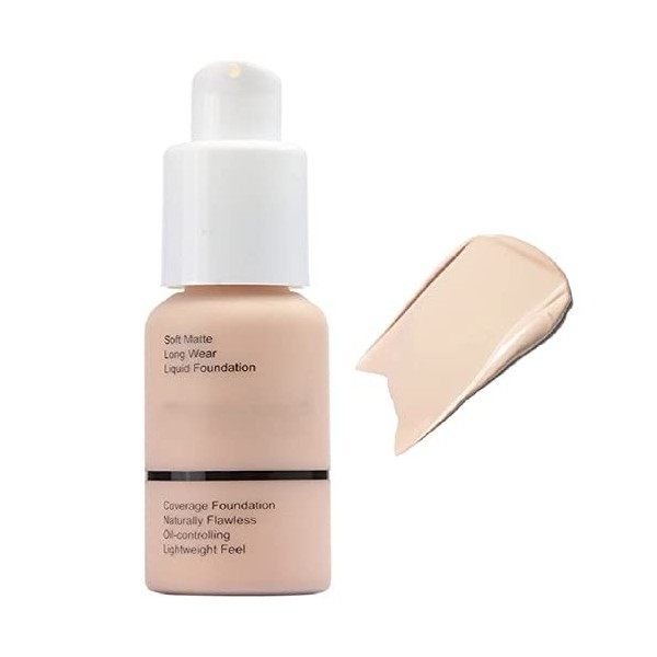 Fond de Teint Couvrant Imperfections Liquid Foundation Waterproof Longue durée Soft Matte 30ml 8 Couleur