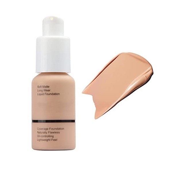 Fond de Teint Couvrant Imperfections Liquid Foundation Waterproof Longue durée Soft Matte 30ml 8 Couleur