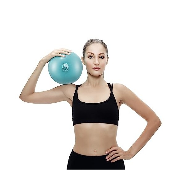 Slim Panda Ballon Pilates Petite, 23 cm Anti-Slip Ballon de Gymnastique avec Paille de Gonflage, Soft Yoga Ball Équilibre pou