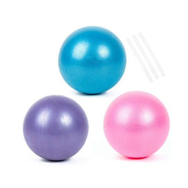 TATAFUN 3pcs Yoga Ball Pilates Ballon de Gymnastique Anti-éclatement Fitness Balles pour 25cm Entraînement Abdominal et des É