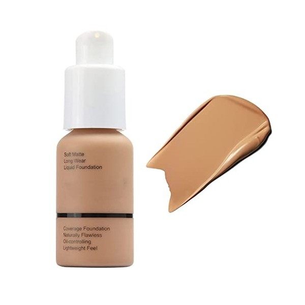 Fond de Teint Couvrant Imperfections Liquid Foundation Waterproof Longue durée Soft Matte 30ml 8 Couleur