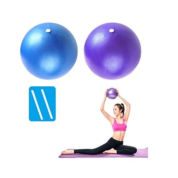 PROVO Lot de 2 Petits Ballons dexercice Souples pour Pilates, Yoga, entraînement de Base et physiothérapie à la Maison, Sall