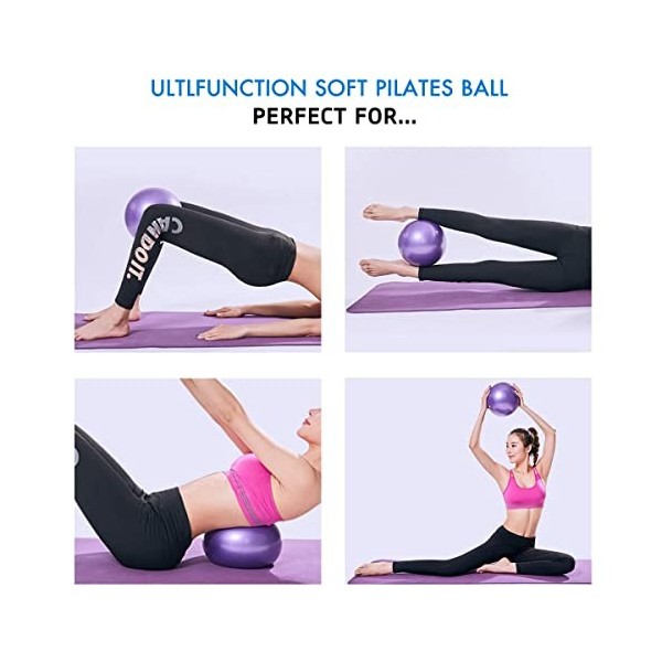 PROVO Lot de 2 Petits Ballons dexercice Souples pour Pilates, Yoga, entraînement de Base et physiothérapie à la Maison, Sall