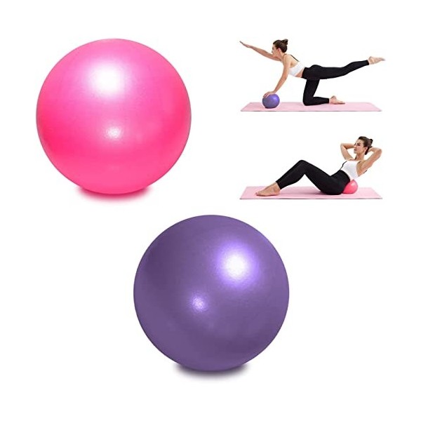 TopBine 2 Pcs Pilates Ballon de Gymnastique 23cm Balle d‘Exercice Yoga Fitness pour Entraînement Abdominal et des Épaules, Éq