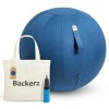 Backerz Siège Ballon 65cm - Balle intérieure PVC Résistante, Capacité 110kg, Caoutchouc, Housse Lin Doux Lavable - Chaise Bal