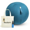 Backerz Siège Ballon 65cm - Balle intérieure PVC Résistante, Capacité 110kg, Caoutchouc, Housse Lin Doux Lavable - Chaise Bal