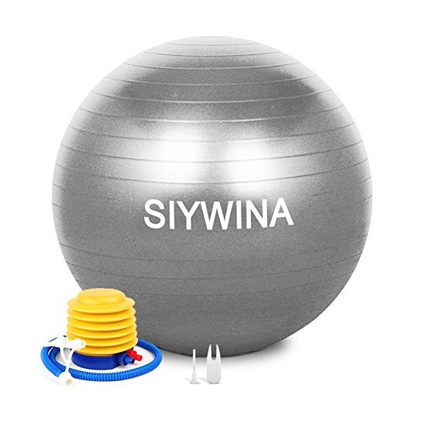 SIYWINA Ballon Fitness Ballon de Grossesse Yoga Ballon dexercice Pilates Swiss Ball pour Entraînement Grossesse Equilibre Ch