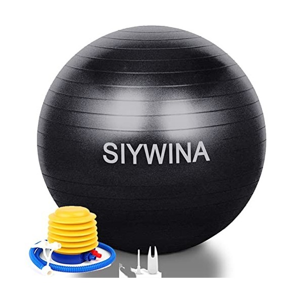 SIYWINA Ballon Fitness Ballon de Grossesse Yoga Ballon dexercice Pilates Swiss Ball pour Entraînement Grossesse Equilibre Ch