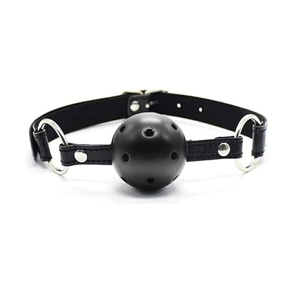 Jeu de rôle Collaborative Black Ball Mouth Sports et Silicone Respirant, perforé et Respirant, adapté à la Plupart des Gens