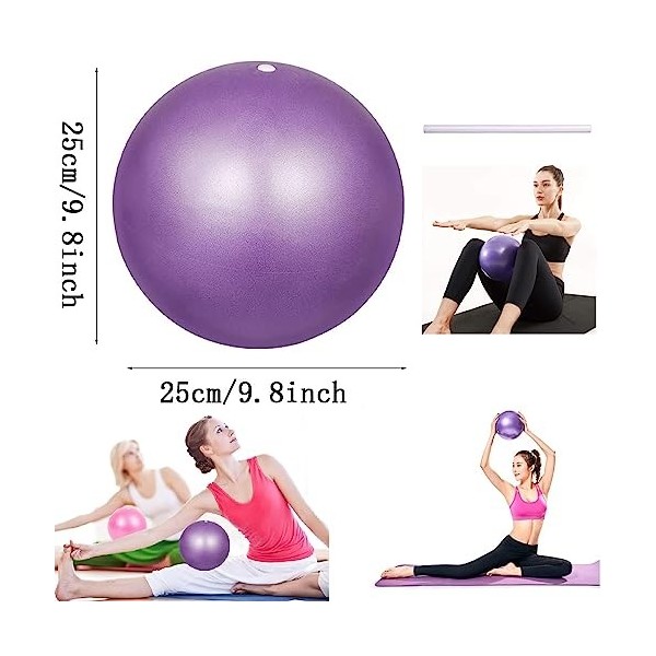 Tohrugue Pilates Ballon de Gymnastique,Pilates Ball,Yoga Ball Pilates Ballon de Gymnastique Anti-éclatement Fitness Balles po