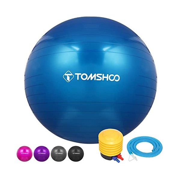 TOMSHOO Ballon de Yoga Anti-éclatement épais et Stable Rose, 45 