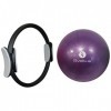 Sveltus Anneau Cercle de Pilates Mixte, Noir/Gris, diam. env. 38 cm & Ballon pédagogique Adulte Unisexe, Violet, 25 cm