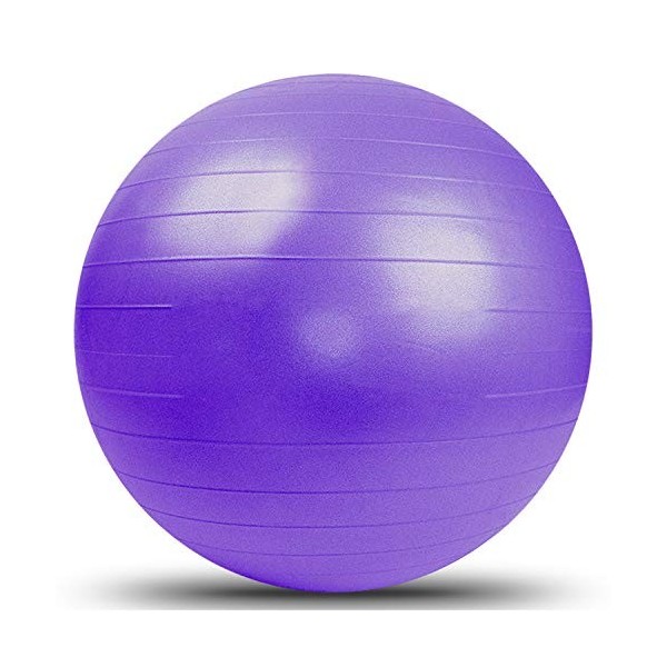 BIGTREE Balle de yoga pour exercices de fitness et de stabilité, équilibre musculaire, résistance et éclatement, violet 55 cm