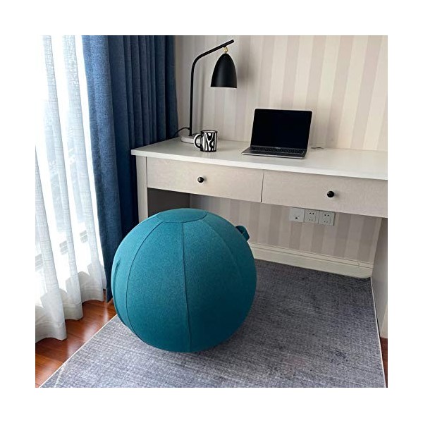 TOCYORIC Ball Chair with Handle for Home, Office, Fitness, Yoga, Balance, Pilates et stabilité, Exercise Ball with Pump