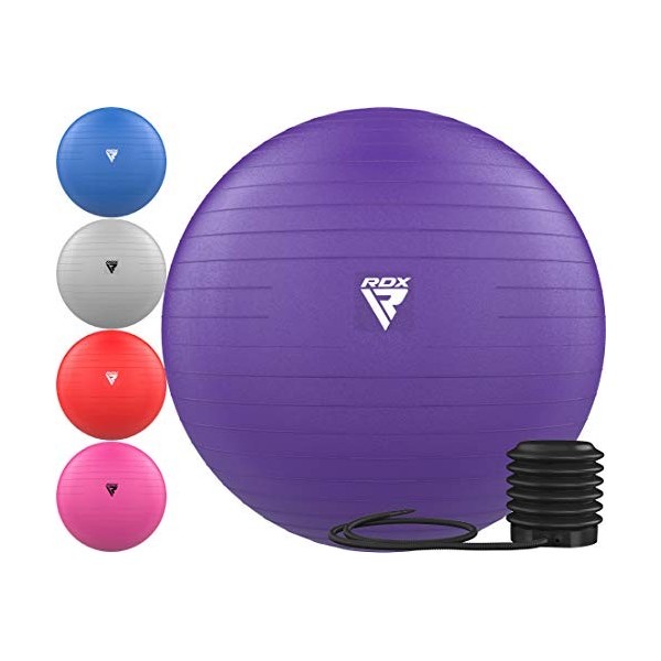 RDX Balle Yoga Très Epais Fitness dexercices Anti-éclatement PVC Stabilité Ballon Gymnastique Pilates Rapide Pompe à air Ent