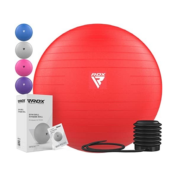 RDX Balle Yoga Très Epais Fitness dexercices Anti-éclatement PVC Stabilité Ballon Gymnastique Pilates Rapide Pompe à air Ent