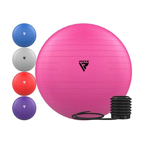 RDX Balle Yoga Très Epais Fitness dexercices Anti-éclatement PVC Stabilité Ballon Gymnastique Pilates Rapide Pompe à air Ent