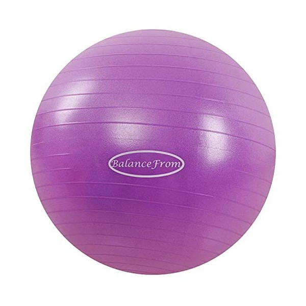 BalanceFrom Ballon dexercice Anti-éclatement et antidérapant pour Yoga, Fitness, Accouchement avec Pompe Rapide, capacité de