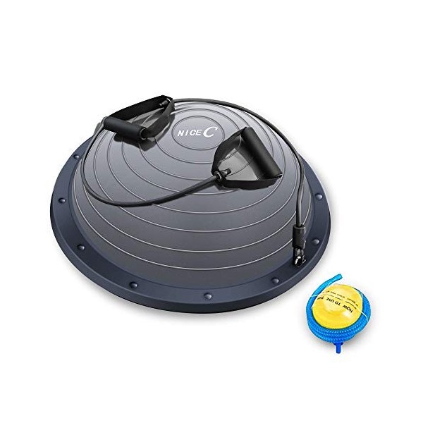 Nice C Balance Ball entraînement à léquilibre, Demi-Boule avec Bande résistant, Force Yoga Fitness Exercice avec Pompe de Pi ...