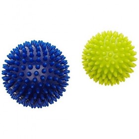 Hudora Fitness 9 76769 Lot de 2 Balles de Mmassage Ball 2&nbsp;pièces, Bleu/Jaune, 9, 76769