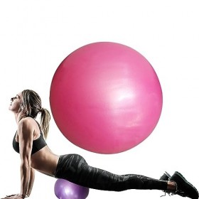 Cikyner Balle de Pilates Douce, Petite Balle d'exercice de 23 à 25 cm avec  Paille