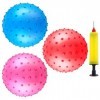 Prasacco Lot de 3 balles de yoga gonflables de 20 cm avec pompe à air pour lintérieur et lextérieur, plage, aire de jeux, a