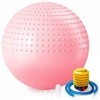 Lanjue Ballon Pilate, 65 cm Yoga Ball avec Pompe Ballon Gymnastique Anti-Slip Anti-Éclatement, Ballon de Grossesse avec Bosse