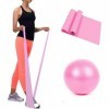 Mabufun Balle de Pilates souple et bandes de résistance pour yoga, entraînement de base et physiothérapie, mise en forme, yog