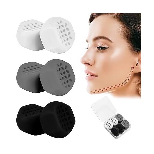 Jawline Lot de 6 mâchoires dentraînement en silicone de qualité alimentaire 3 niveaux de résistance pour homme et femme Pour