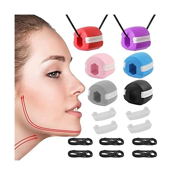 4 Pcs Machoire Musculation, Jawliner Exercice Machoire, Muscler