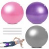 3 Pièces Pilates Ballon de Gymnastique, Anti-Slip Ballon Fitness Ballon Yoga 25cm avec Paille Gonflable Petite Balle dExerci