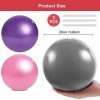 3 Pièces Pilates Ballon de Gymnastique, Anti-Slip Ballon Fitness Ballon Yoga 25cm avec Paille Gonflable Petite Balle dExerci