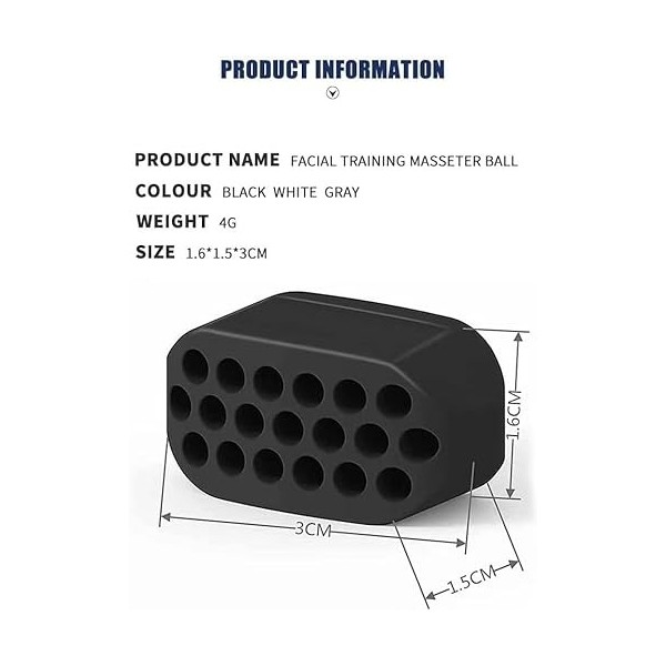 6 pièces dentraîneur musculaire de ligne de mâchoire, Jaw Exerciser Machoire Musculation Double Menton Qui Aide à Muscler Vo