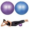 HQdeal 2 pcs Yoga Ball 23cm Balle de Pilates Ballon de Gymnastique Rythmique - Bleu e Violet