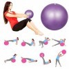 HQdeal 2 pcs Yoga Ball 23cm Balle de Pilates Ballon de Gymnastique Rythmique - Bleu e Violet