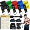 Kit Elastique Musculation, 5 Elastic Musculation, Elastique Sport avec Grandes Poignées, Sangles de Cheville, Accessoire dan