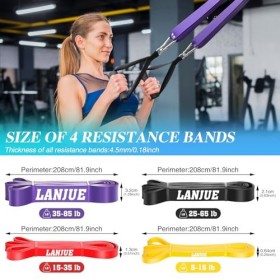 4 Pcs Elastique Musculation, Elastique Sport Bande Elastique Musculation avec Sac Ancrage de Porte, Bande de Résistance Bande