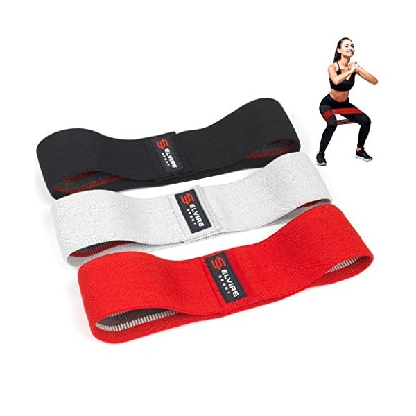 ELVIRE SPORT Bande Élastique Musculation Femme et Homme, Lot de 3 | Bande Elastique Fitness | Bande de Résistance Fitness e