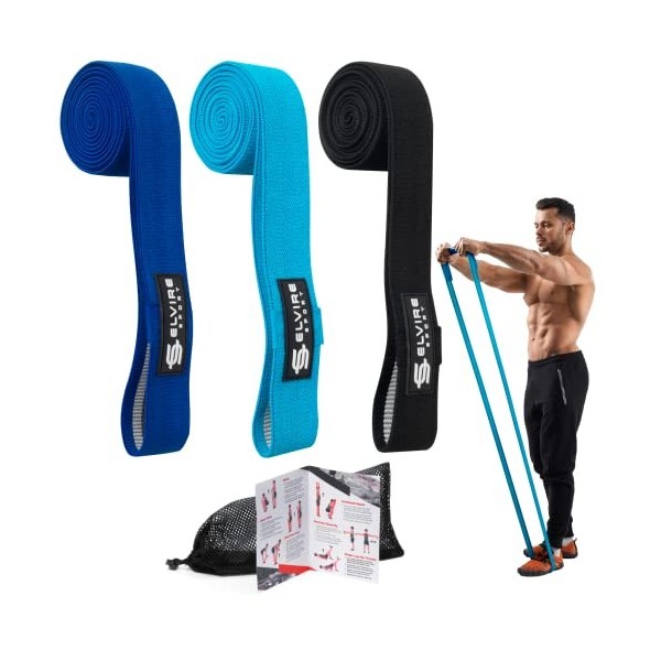 ELVIRE SPORT Bande Élastique Musculation Femme et Homme, Lot de 3 | Bande Elastique Fitness | Bande de Résistance Fitness e