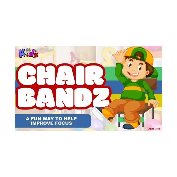 Bandes de Chaise Edz Kidz pour Enfants, Enfants et Adolescents. Lot de 3 Bandes élastiques colorées en Latex pour Pieds agité