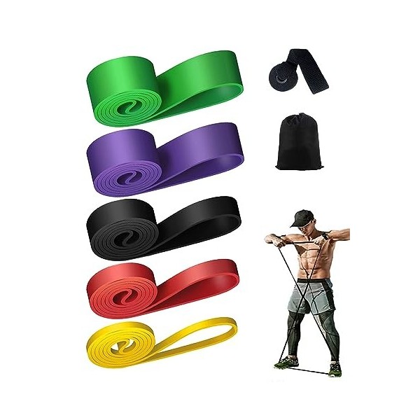 Victoper Bandes Élastique Musculation 5 Pièces Bandes de Résistance Musculation Bandes dexercice pour lentraînement Le Pila