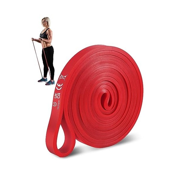 Victoper Bande Élastique Musculation Rouge Bande de Resistance Bandes dexercice pour Tractions pour lentraînement en Force