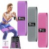 iMoebel Bande de Resistance Musculation Élastique en Tissu - Bandes dexercice Fitness Set avec 3 Niveaux de Force pour Entra