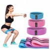 EVO Fitness [Lot de 3 bandes de résistance pour femme avec tissu antidérapant de qualité supérieure, boucles élastiques pour 