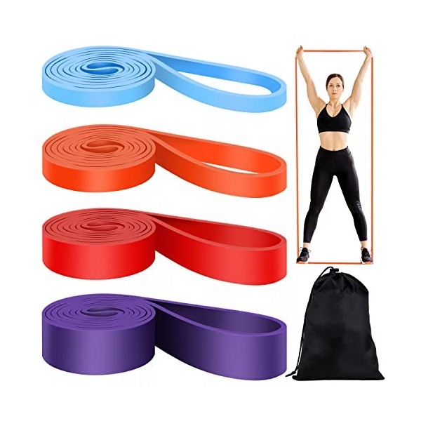 Bande de résistance, UOROMI 4 Niveaux différents de Bandes dexercices pour Powerlifting, Crossfit, Tonification Musculaire, 